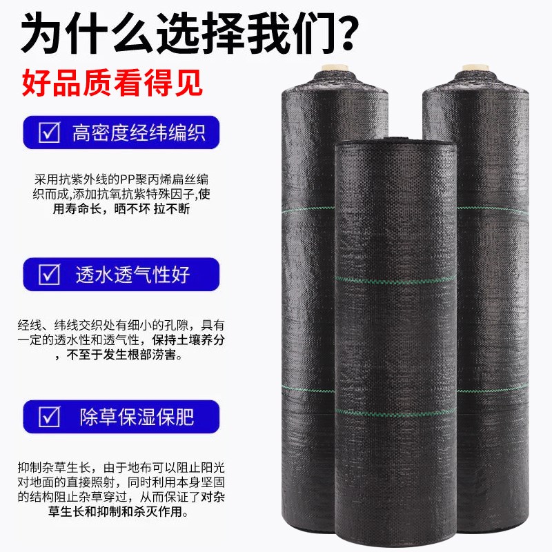 防草布除草布耐用地膜底布果树果园农用黑色加厚种植槟榔防草布