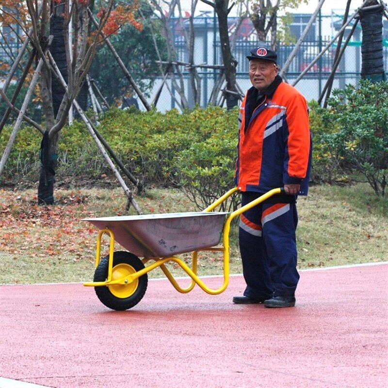 独轮车农用小推车单轮儿童地推沙灰车泥土建筑翻斗肥料手推折叠