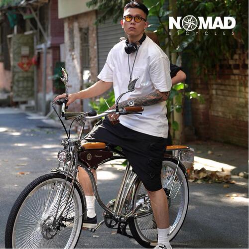 NOMAD自行车拿诺复古单车电镀沙滩城市通勤双碟刹减震变速