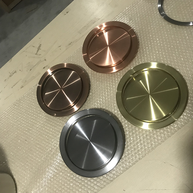 大理石台面摇摆盖翻盖家用垃圾桶配件盖不锈钢金色方形嵌入式盖子