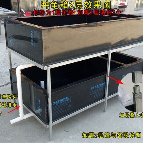 大号种龟箱PP板龟池乌龟繁殖池仿生态大型塑料龟缸排水可订制定做