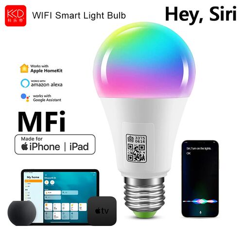 Homekit智能灯泡E27声控灯E14彩色氛围灯艺术灯matter台灯泡Siri