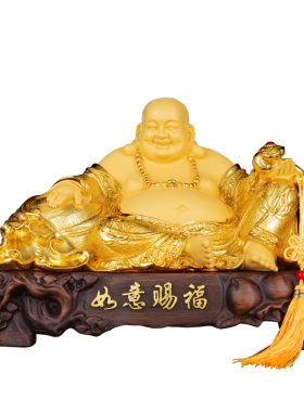 招财弥勒佛笑口常开佛像大号摆件玄关茶几桌店铺开业供奉装饰礼品
