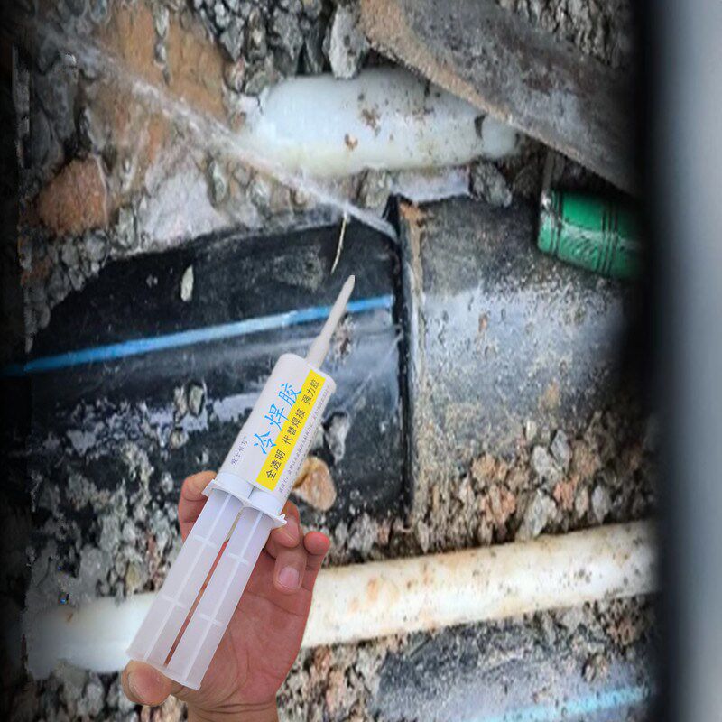 PE水管漏水焊接胶水钢丝骨架管热熔接头哈夫节接头漏水补漏胶抗压
