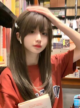 假发女全头套中长发日常黑长直lolita适合圆脸jk空气刘海仿全真发
