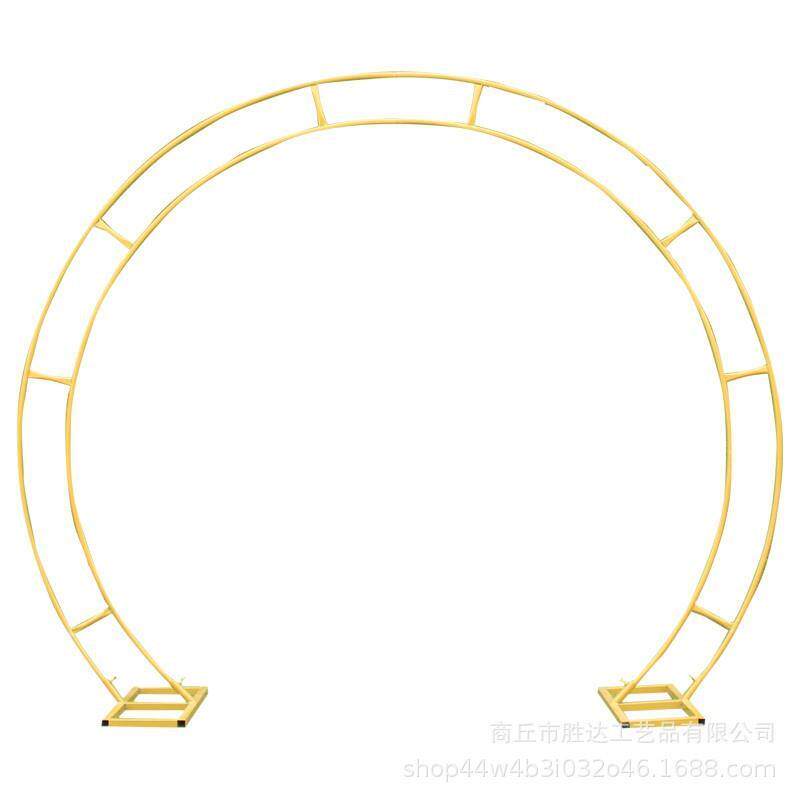 婚庆铁艺拱门双杆花门户外草坪圆弧婚礼舞台背景装饰拱形门迎宾
