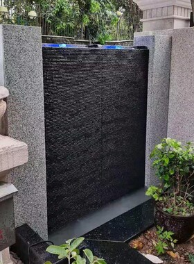 石材流水墙喷泉庭院瀑布水景公司屏风别墅鱼池水幕墙景观石头摆件
