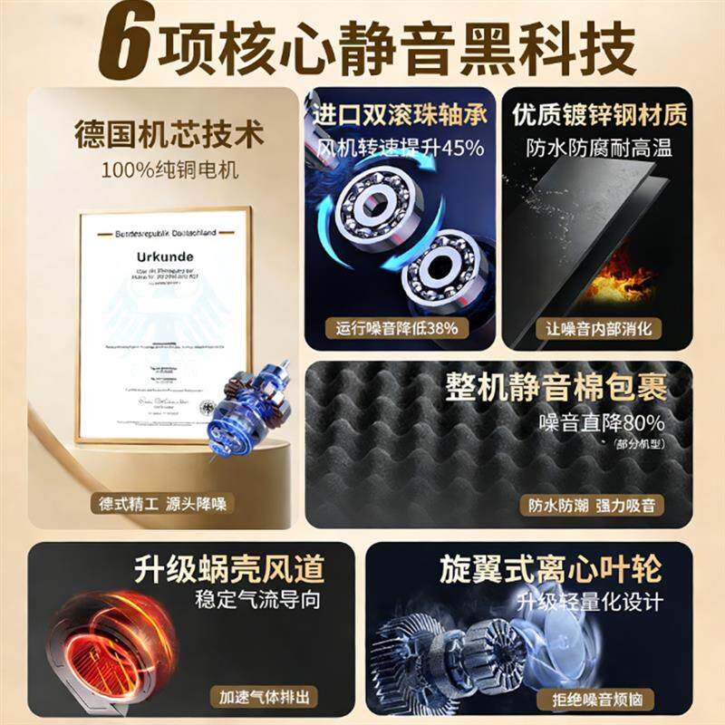 超静音强力管道排风机排风机新风换气新风系统商用通风排烟排气扇