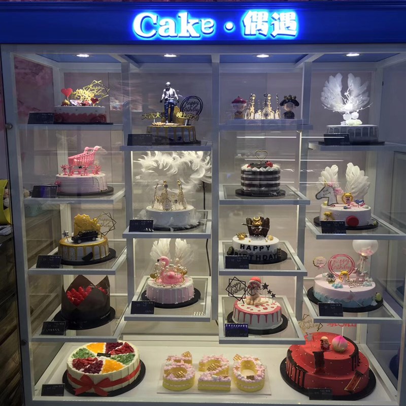 蛋糕面包店展示柜生日蛋糕样品仿真模型铁艺展示架糕点玻璃商用柜