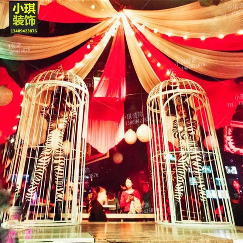 铁艺装饰鸟笼婚庆大型摆件舞台摄影金属魔术道具创意超大号鸟笼