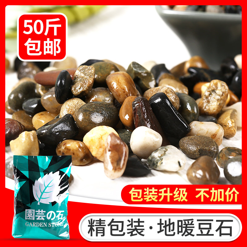 50斤小鹅卵豆石沼泽过滤鱼缸造景小粒石头子滤料家装找平回填地暖