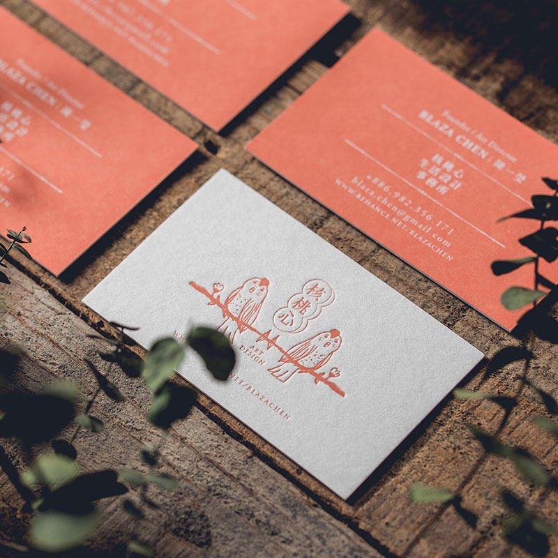棉纸letterpress高档名片制作创意设计名片压凹工艺凸版印刷包邮