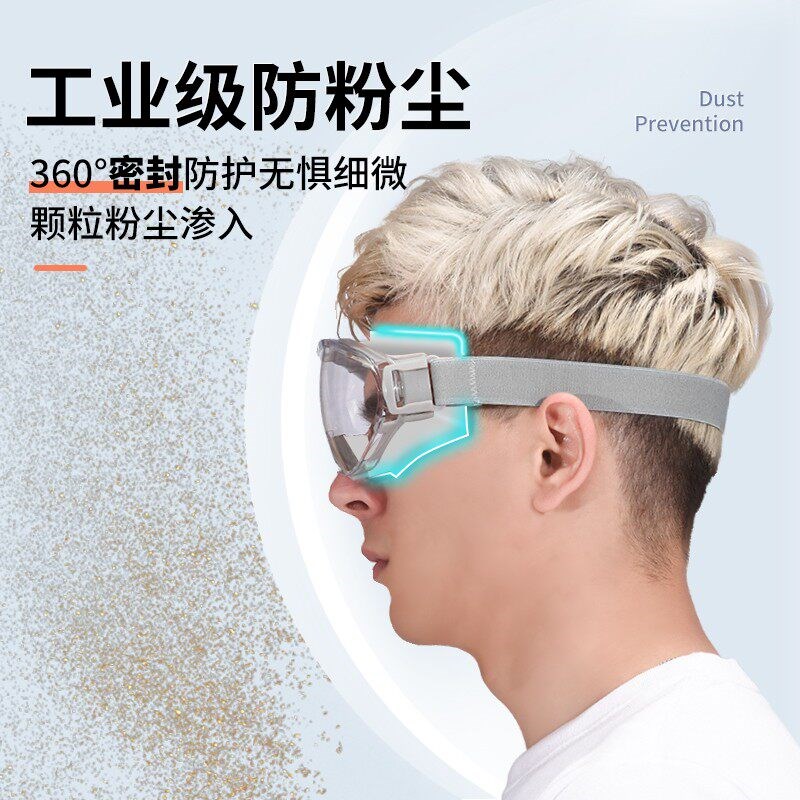 护目镜防尘不起雾面罩劳保防粉尘切割护眼眼镜骑行防护防飞溅打磨