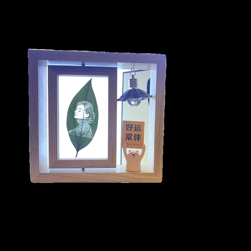 树叶雕刻定制照片叶子刻画相片diy手工生日礼物送女友男女生礼品