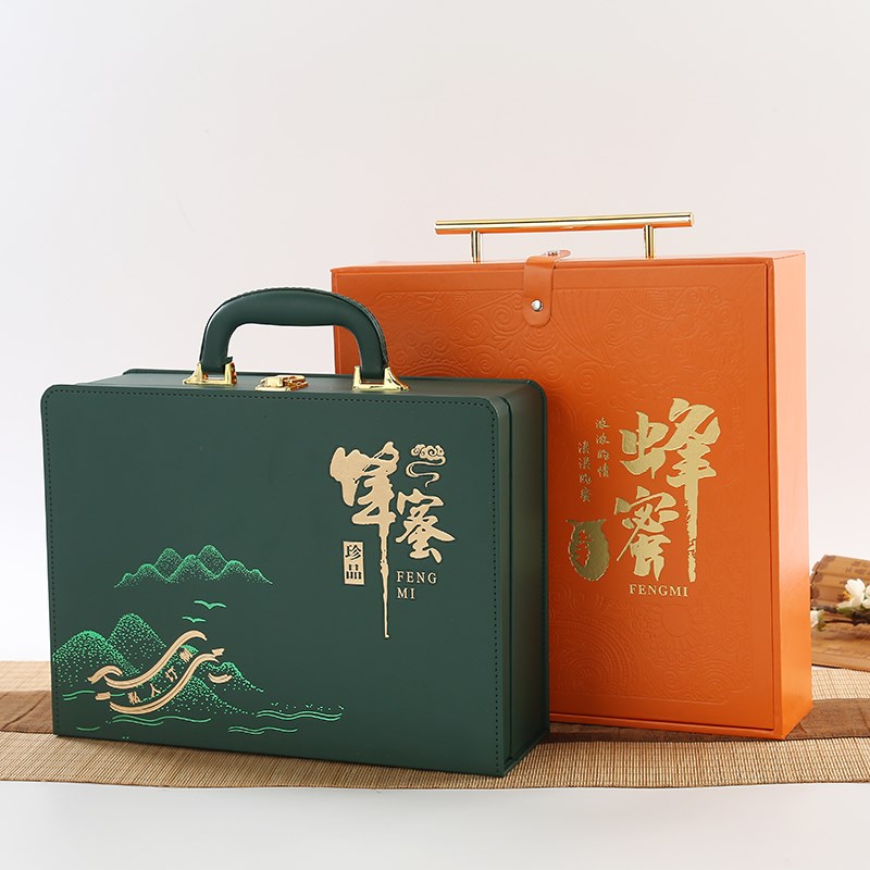 蜂蜜礼盒包装盒皮盒2斤定制包装蜂蜜包装野生蜂蜜礼品盒空盒子
