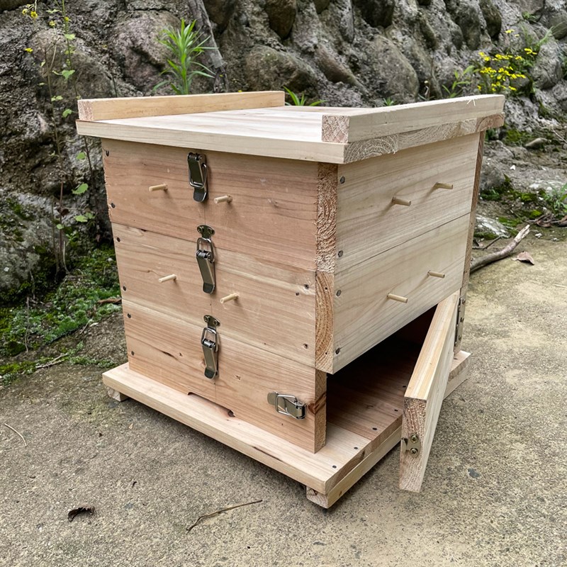 中蜂格子箱养蜂专用五层杉木蜂箱诱蜂箱全套土养箱巢蜜箱格子蜂箱