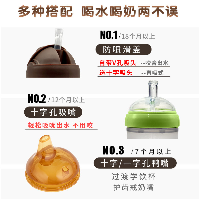 硅胶吸管杯儿童学饮杯全软防摔大宝宝喝奶杯子防呛两用喝水鸭嘴杯