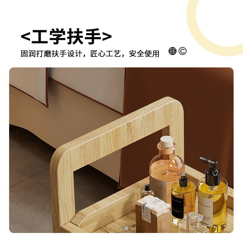 实木美容推车多功能美容院三层置物架工具车美发美甲小推车带抽屉