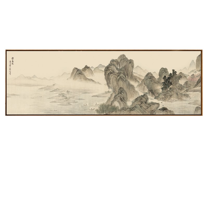 新中国风沙发背景墙装饰画客厅风水背景中国画山水水墨挂画大尺寸
