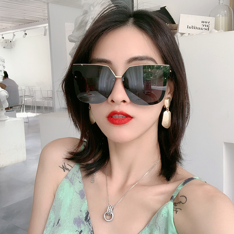 大框偏光墨镜女防紫外线百搭方形韩版潮超大圆脸显瘦防晒太阳眼镜