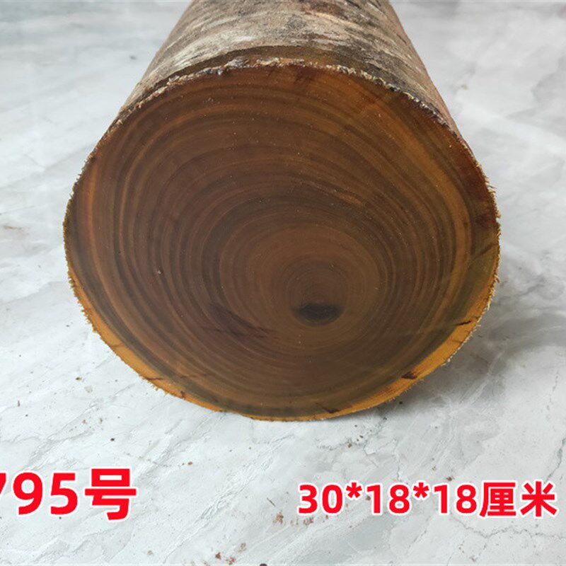 绿檀原木料实心枕头料绿檀风水柱笔筒原料原木摆件绿檀烟筒料实心