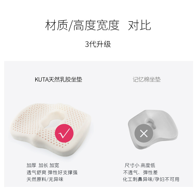 乳胶坐垫靠垫一体办公室腰靠久坐不累学生椅子美透气孕妇臀护腰垫