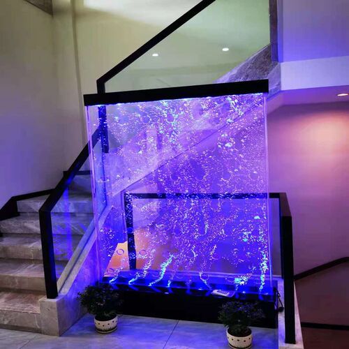 水幕墙流水墙气泡水舞大型亚克力屏风隔断玄关鱼缸客厅水族箱定做