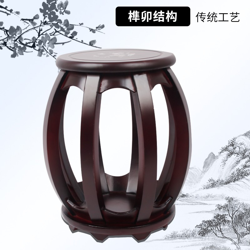 顺丰】古筝圆凳紫檀实木凳古筝单人素面款印花款古筝琴凳结实耐用