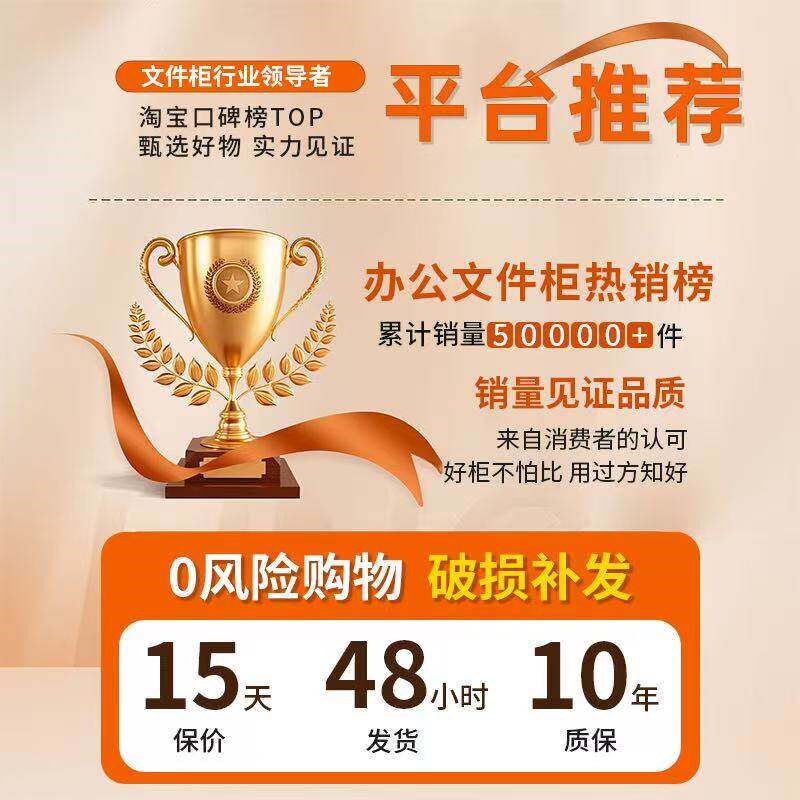 加厚钢制办公室文件柜铁皮柜子档案柜资料柜财务凭证带锁储物书柜