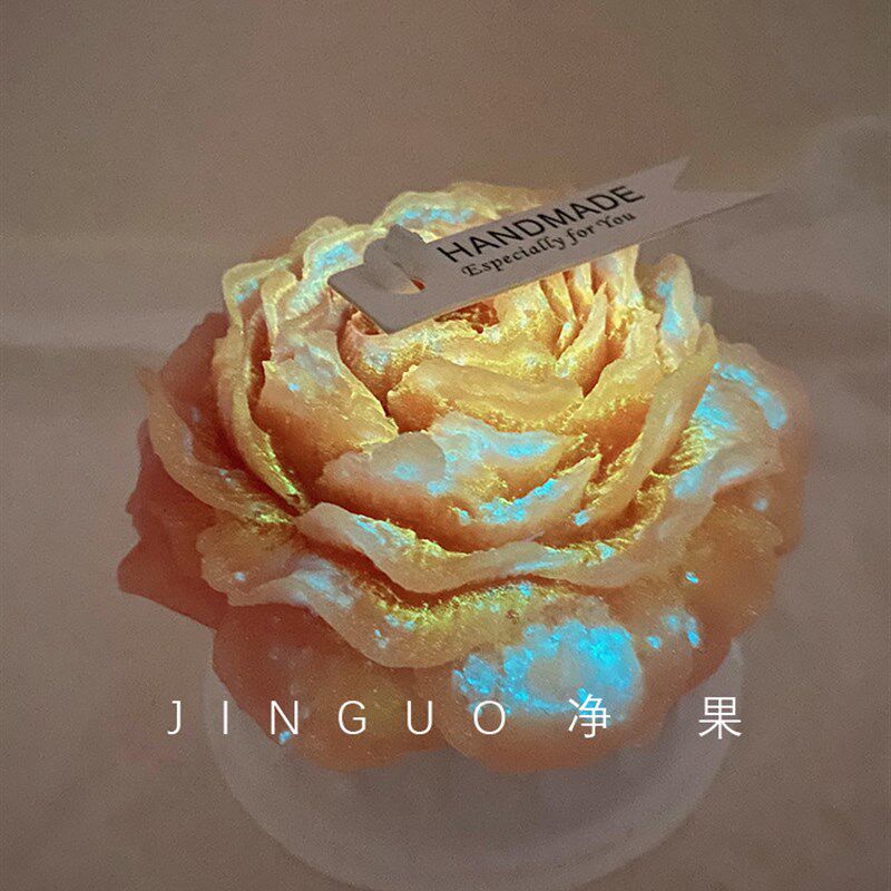 JINGUO香薰夜光荧光低温手工玫瑰花蜡烛道具滴蜡情侣节日情调礼物