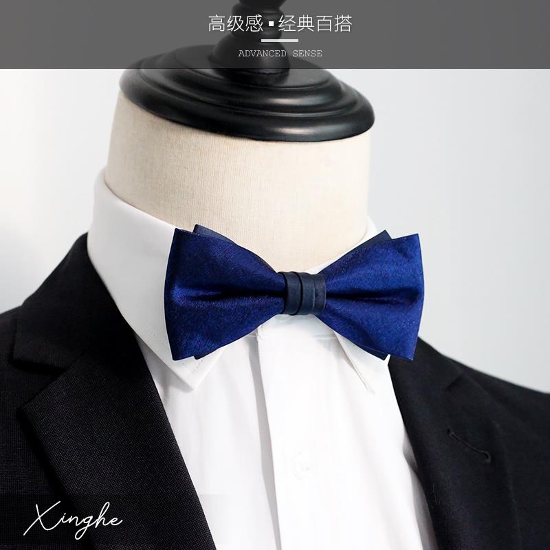深蓝色领结婚礼男士新郎伴郎宴会演出艺考纯手工蝴蝶结高端bowtie