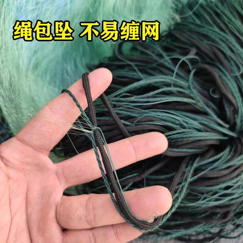 正品船牌丝进口精装三层渔网沉网塑料浮漂加重绳坠水库网深水网