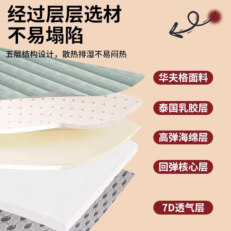 泰国乳胶床垫宿舍学生单人四季通用护腰护脊1米5超软加厚软垫垫褥