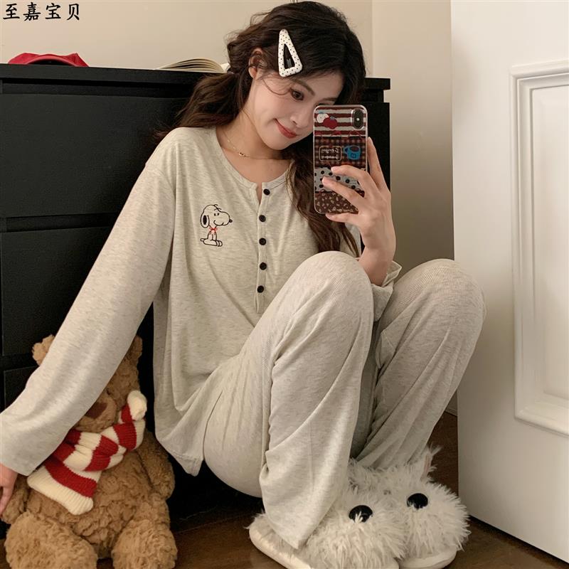 莫代尔月子服夏季薄款带胸垫发带孕妇睡衣孕期哺乳家居服套头外穿