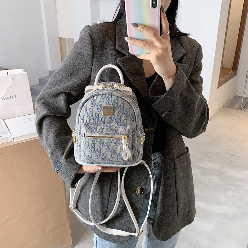 双肩包女休闲简约百搭女生书包森系日韩ins迷你小背包轻便帆布包