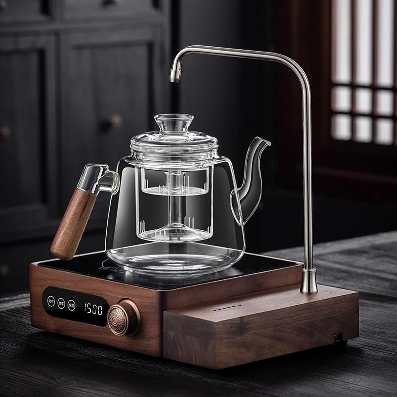 胡桃木电动抽水器桶装水定量上水器充电插电两用自动吸水家用茶具
