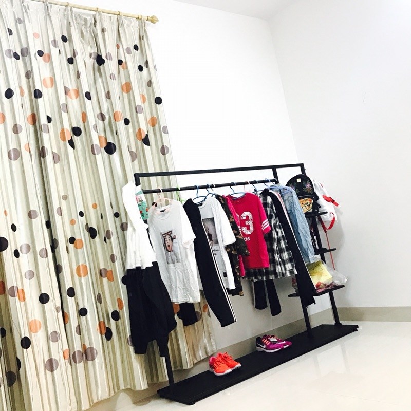 服装店展示架铁艺衣架落地式卧室挂衣架衣帽架欧式简易挂包衣服架