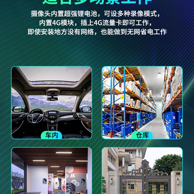 摄像头车载无线免插电手机远程家用室内网络摄影高清夜视车内监控