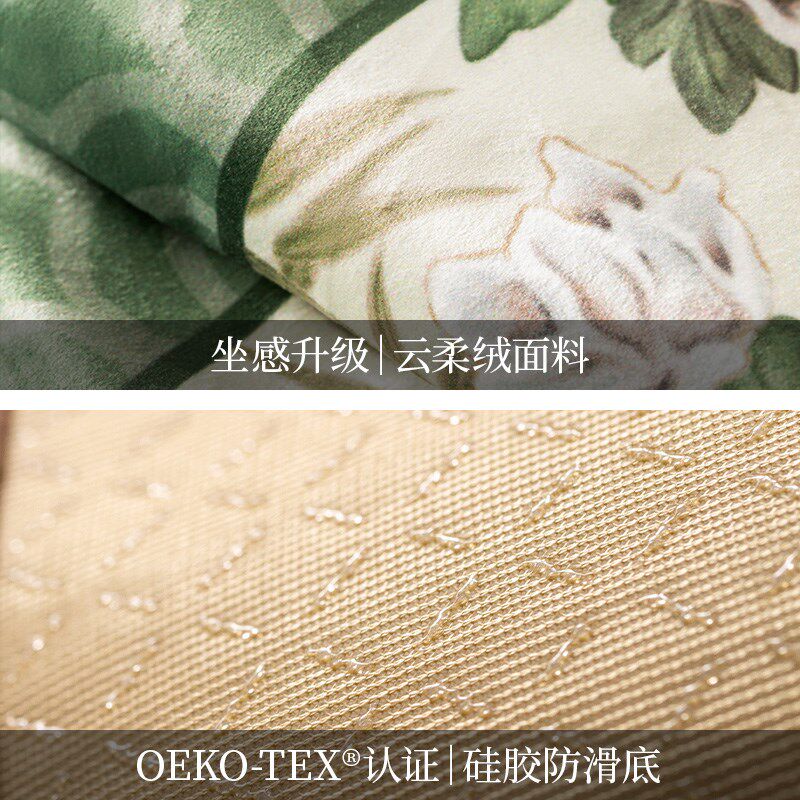 新中式直排沙发垫子四季通用固定防滑高级感垫布秋冬定制翠玉鸣鸾