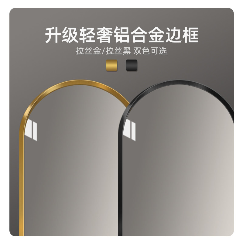 轻奢全身镜壁挂全身全身镜贴墙带框家用卧室挂墙欧式客厅玄关定制