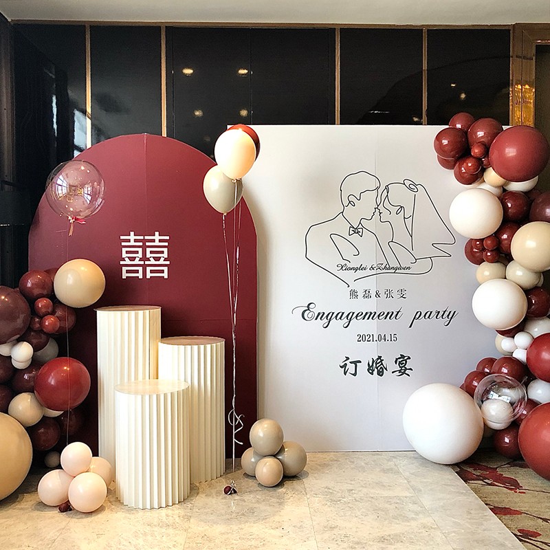 婚礼背景墙装饰场景布置中式中国风网红结婚订婚宴气球背景板套餐