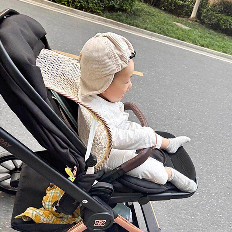 婴儿车靠背支撑坐直神器冰丝护腰垫腰靠夏天透气宝宝娃娃车配件