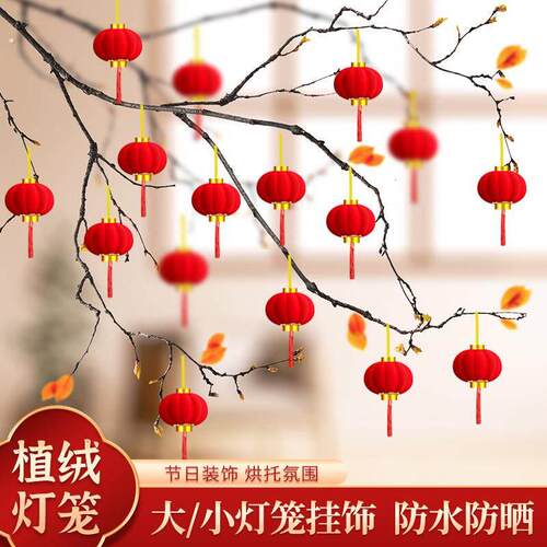 小红灯笼挂饰2025新款新年装饰元旦春节绿植结婚院子树上布置挂件