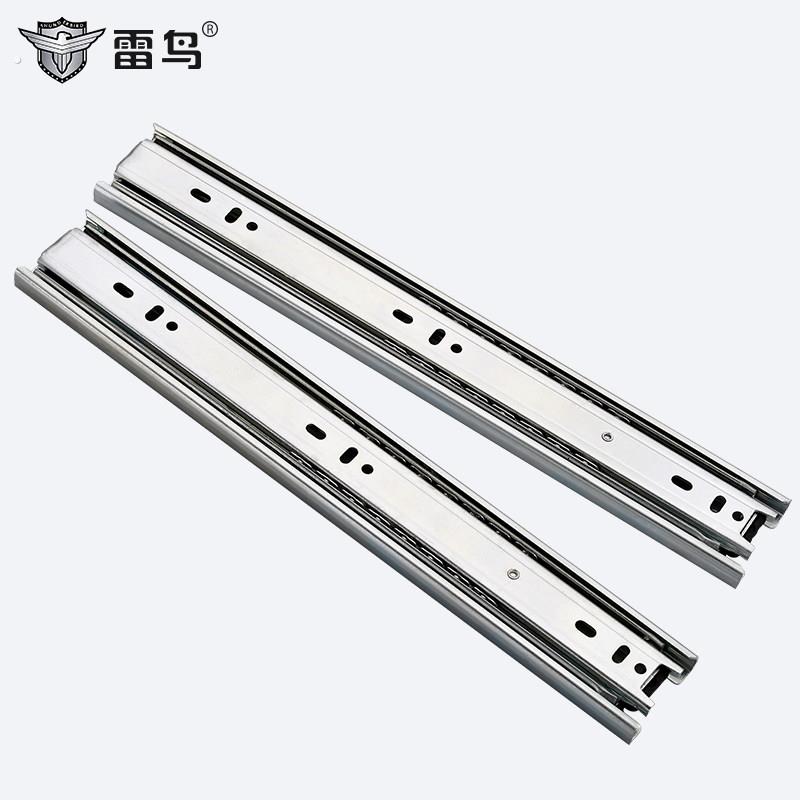 雷鸟抽屉轨道不锈钢导轨阻尼缓冲家具滑轨加厚静音橱柜三节轨45宽