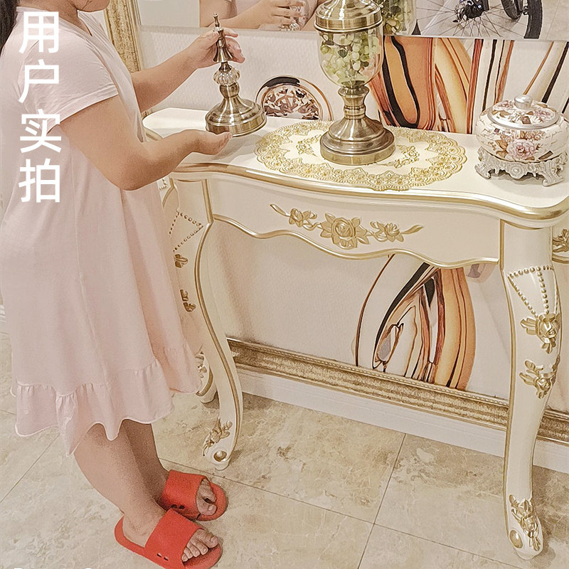 玄关柜欧式桌子靠墙端景台走廊边柜隔断客厅轻奢半圆进门入户装饰