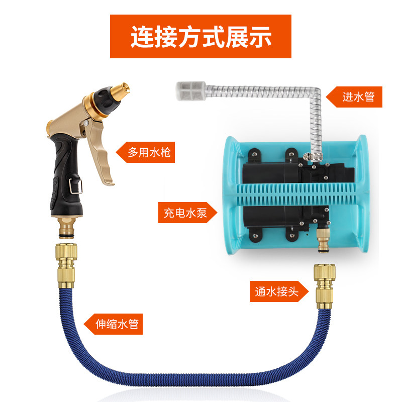 便携式抽水机充电水泵12v户外浇菜水泵家用洗车小型浇花抽水泵