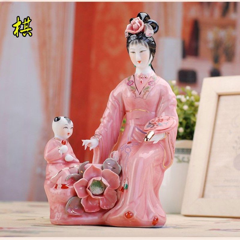 陶瓷古典美女雕塑琴棋书画瓷器家居装饰工艺品客厅书房办公室摆件