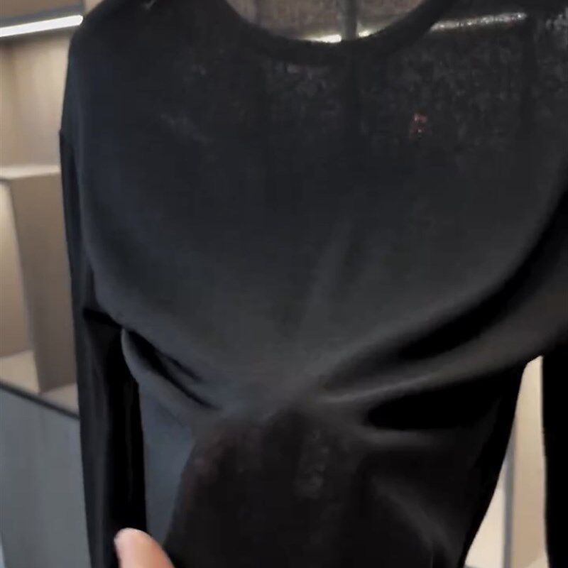 男士圆领防晒长袖T恤2024夏季新款时尚薄款显瘦透气凉爽套头上衣