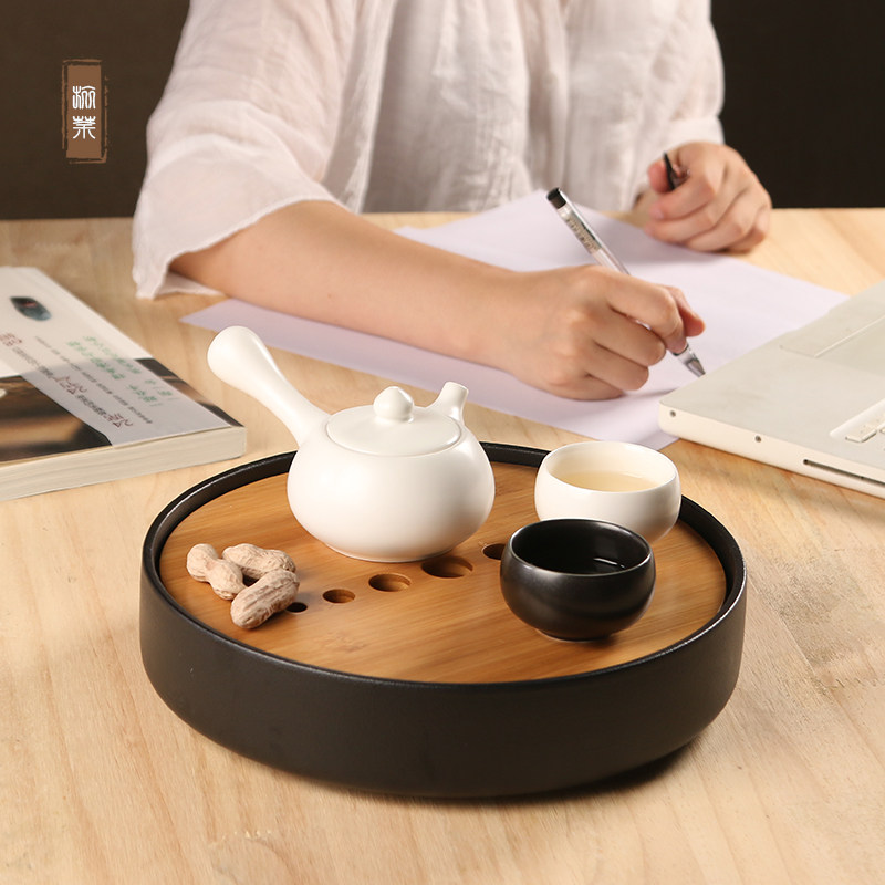 茶盘小型套装迷你简约托盘办公室日式功夫茶具茶台家用茶海一人用