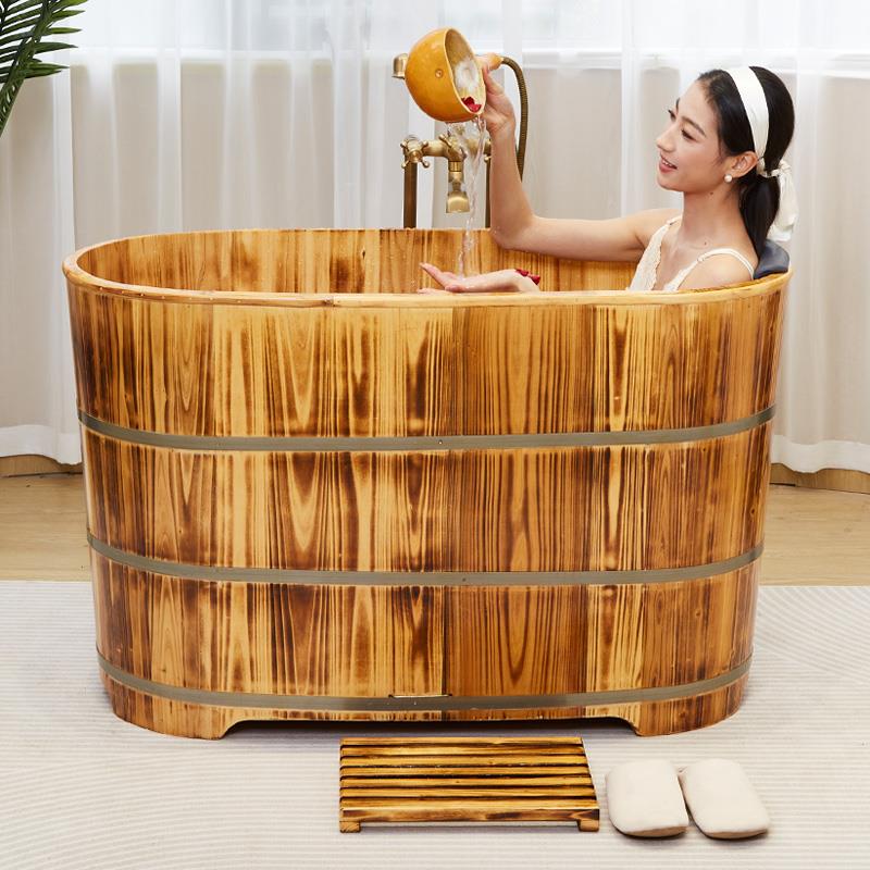 泡澡木桶成人沐浴桶美容院熏蒸桶洗澡泡澡桶大人全身家用实木浴缸